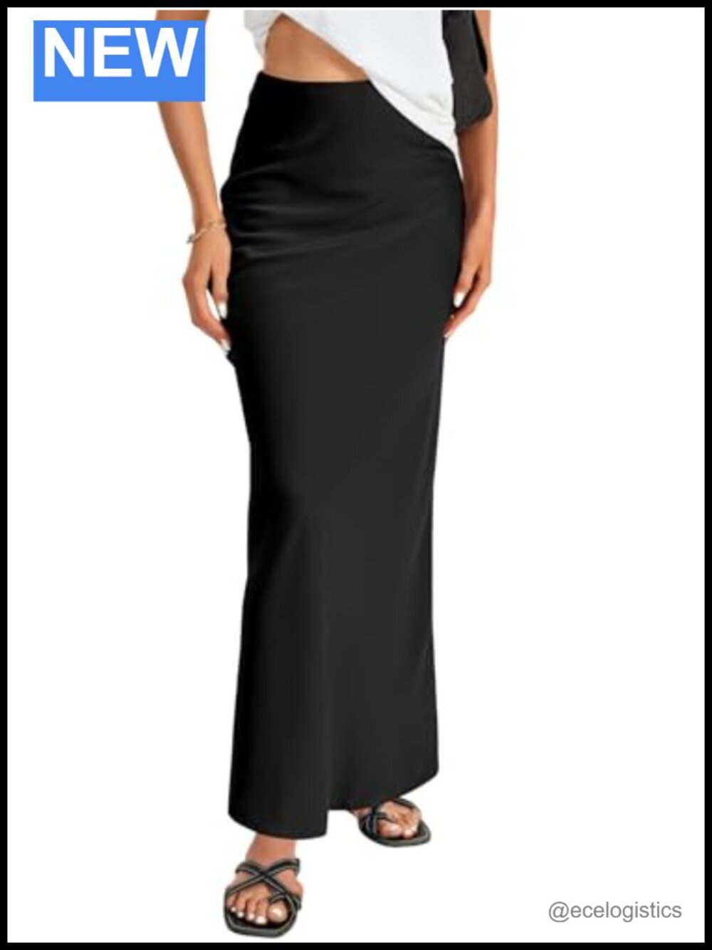 Women's Satin Silky High Waist A Line Flowy Maxi Long Skirt